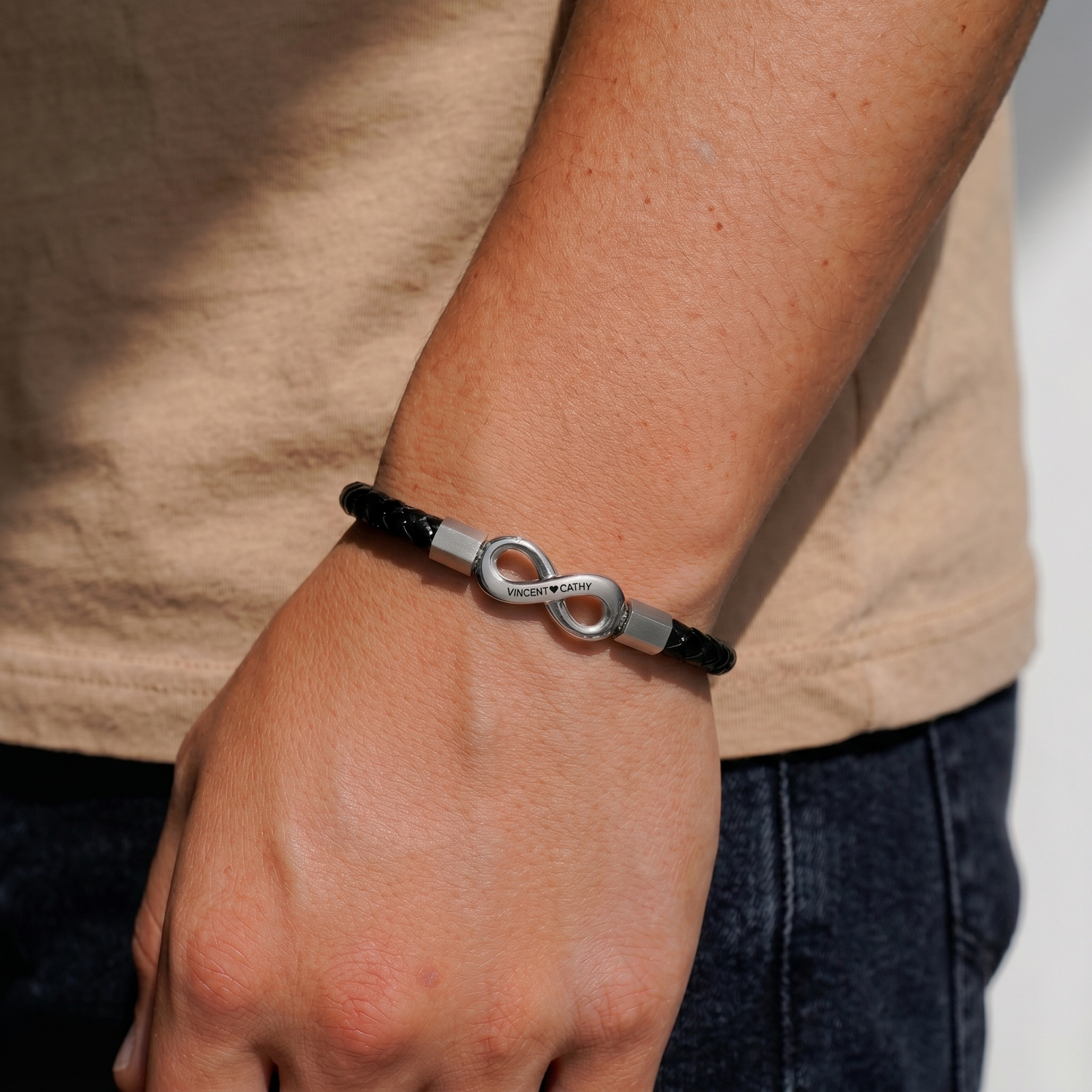 PARA MI HOMBRE - PULSERA DE CUERO INFINITO PERSONALIZADA