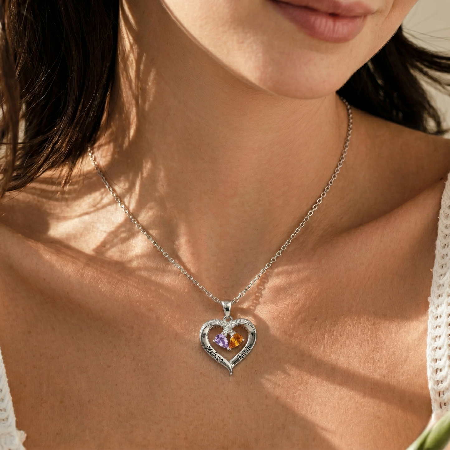 PARA MI ESPOSA - COLLAR CON PIEDRA DE NACIMIENTO PERSONALIZADO